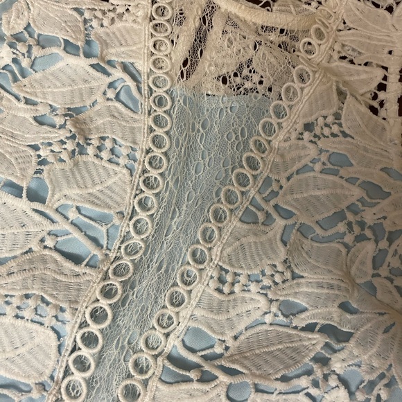 LUSH Baby Blue and White Lace Skirt and crop top! New. - Picture 11 of 13